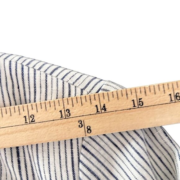 Cartonnier Women Black White Striped Collared Pockets Long Sleeves Blazer Size 0 - Picture 12 of 12